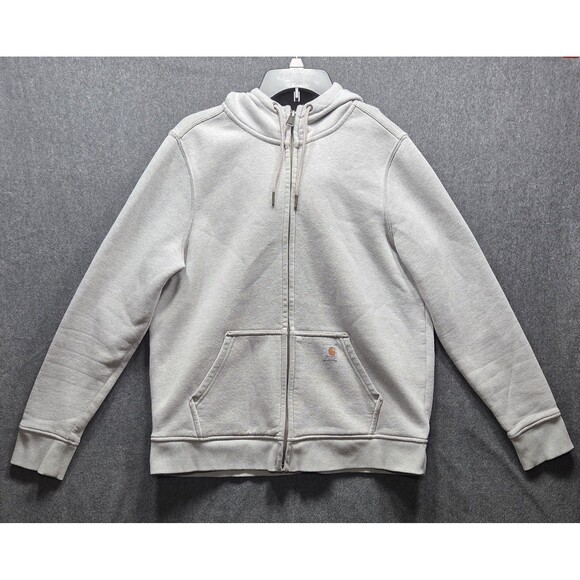Carhartt Women's Midweight Full-Zip Sweatshirt Size L Gray - Picture 1 of 10